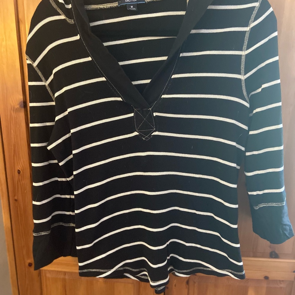 Black and White Striped Top